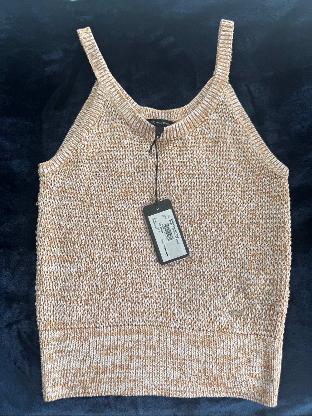 Armani Exchange Marled Beige Knit Tank